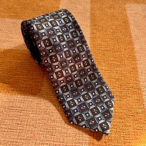 Zimni by Alberto Zimni Tie Square Design Blue And Light Blue 100% Silk